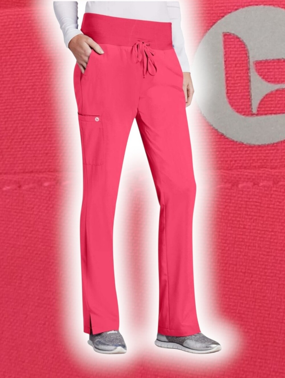(NWT) Barco One™ By Barco® 5 Pocket Knit Waist Cargo Pant - Pink Lemonade